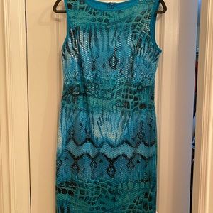 Clear Sequined Aqua Dress